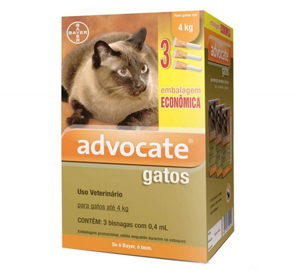 ADVOCATE GATOS ATÉ 4KG EM. ECON. 3 UNDS BAYER