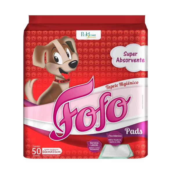 TAPETE HIGIÊNICO FOFO PADS COM 50 UNIDADES