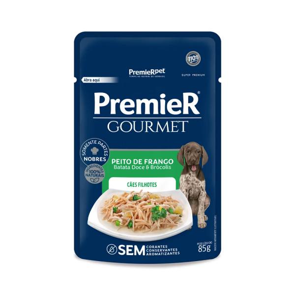 SACHE PREMIER GOURMET CÃES FRANGO FILHOTE 85G