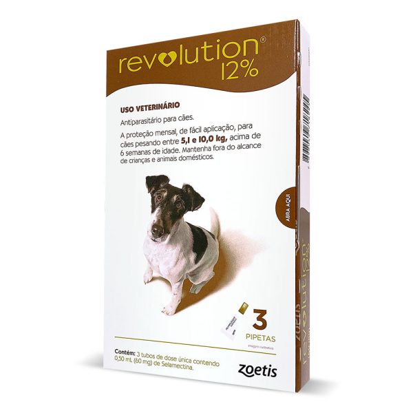REVOLUTION CÃES 5,1 A 10KG COM 3 UNIDADES ZOETIS