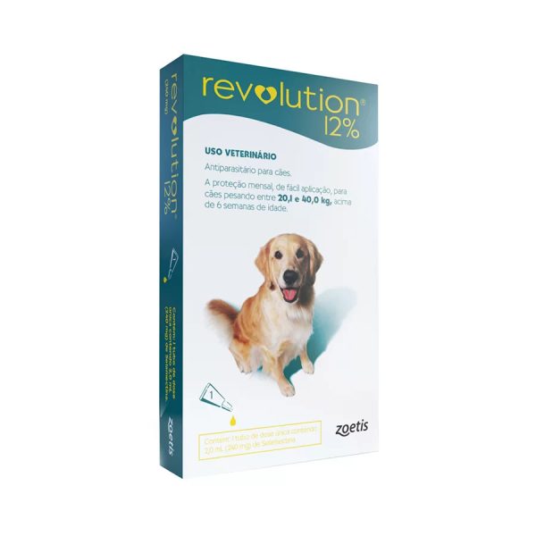 REVOLUTION CÃES 20,1 A 40KG UNITÁRIO ZOETIS