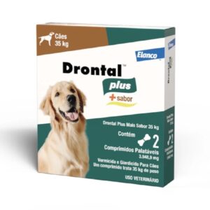 DRONTAL PLUS CARNE ATÉ 35KG COM 2 COMRPIMIDOS ELANCO